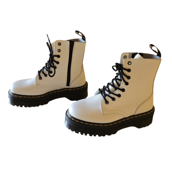 Doc Dr. Martens Women's Jadon Leather Lace Up Ankle Boots White Size US 6L/ 5M - Picture 3 of 16